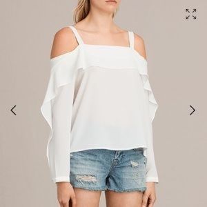 All saints khan off shoulder top blouse sz XS
